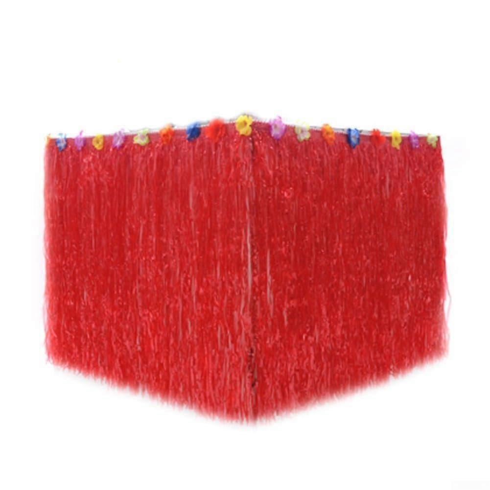 Transformative Hawaiian Table Skirt 276 cm x 75 cm Red, Luau Style, Rectangular Table Cover