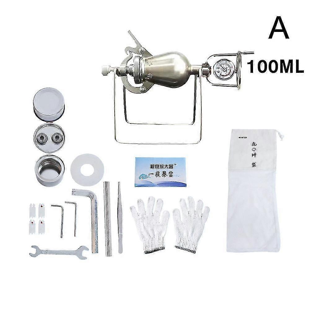 Hand-cranked Popcorn Maker Cannon Puffing Machine Gourd Type