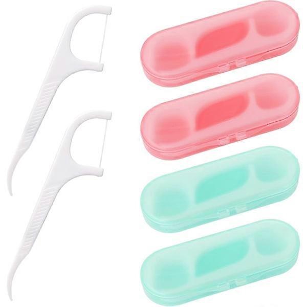 Dental Floss Travel Case, Portable Case, Refillable Floss Pick Organizer, 40 Picks, Professional Toothpicks