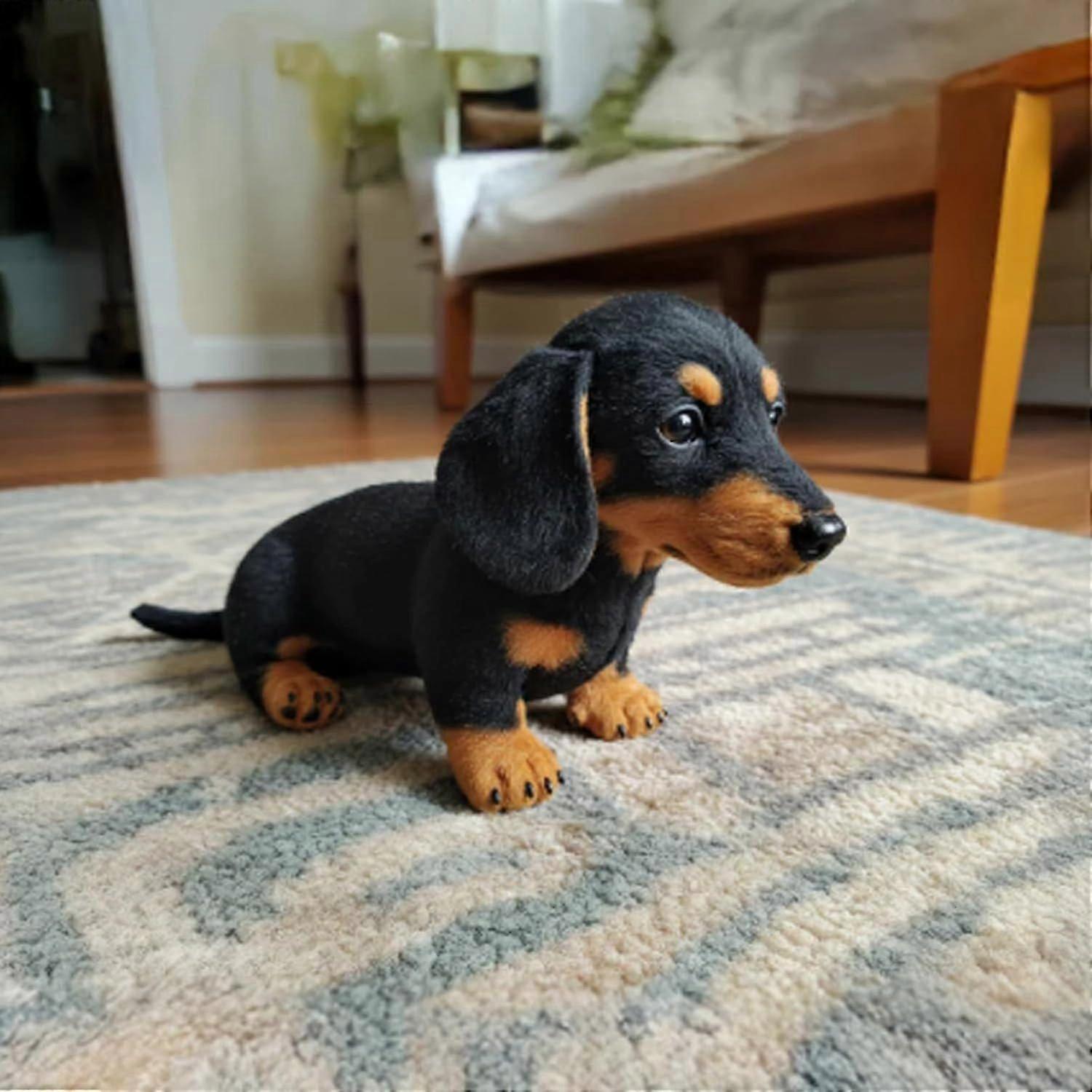 The Dachshund Dog, Realistic Dachshund Dog Plush with Ultra-Soft Fur and Hug-Like Design, Realistic Emotional Companion