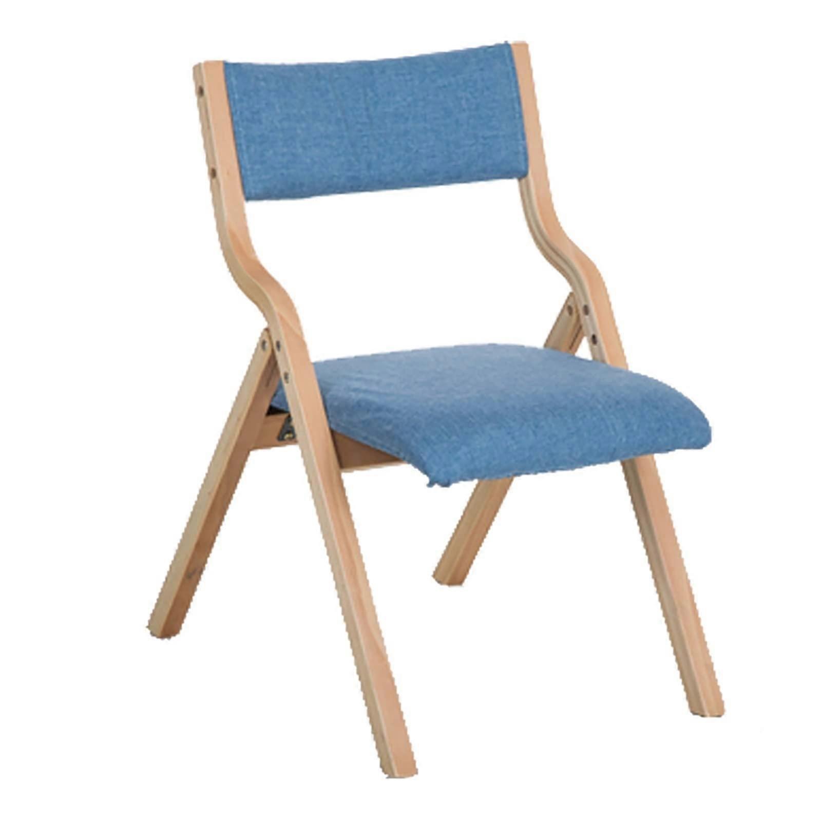 Vintage Wooden Dining Chair With Padded Seat, Solid Wood Backrest, Stackable And Folding Design For Adults, Style 1