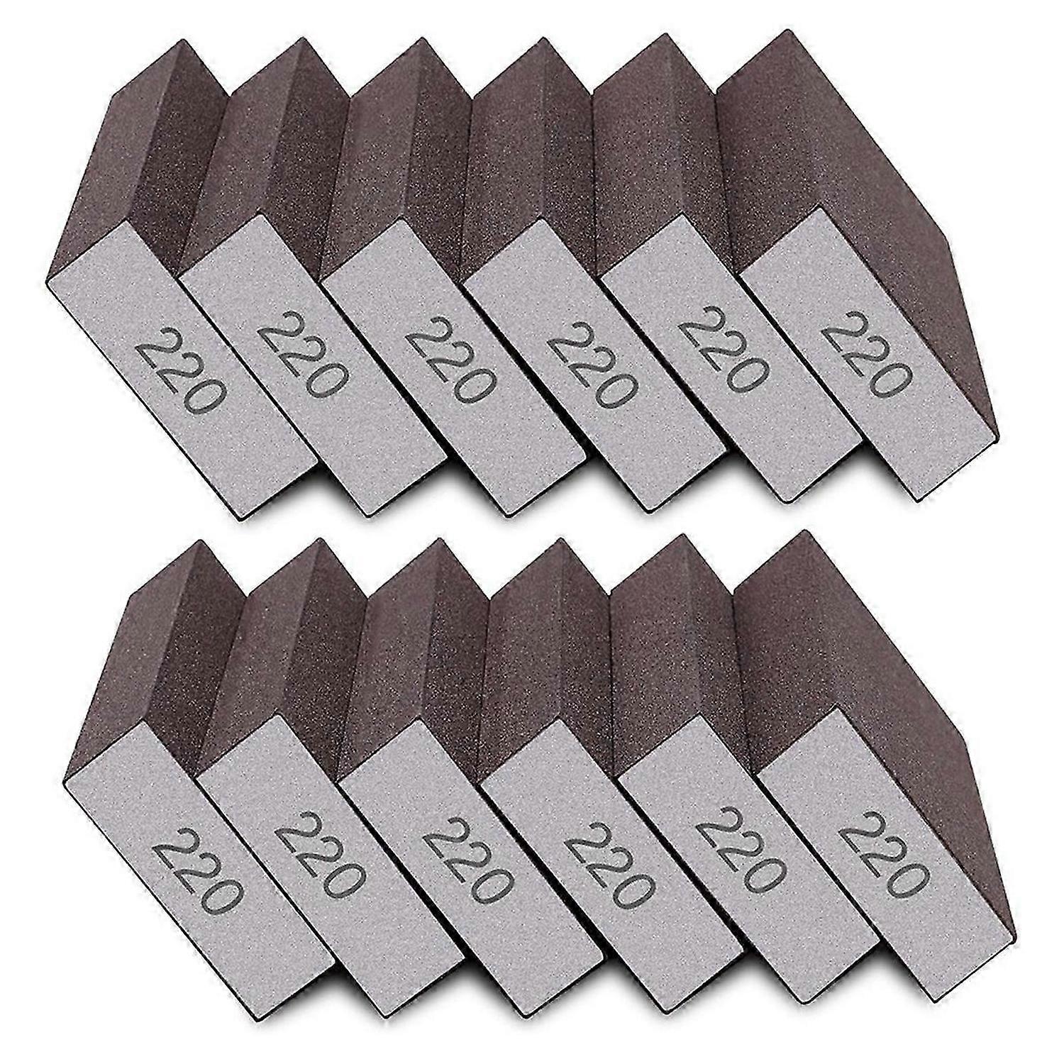 12Pcs Sanding Sponge 220 Grit Fine Sanding Blocks