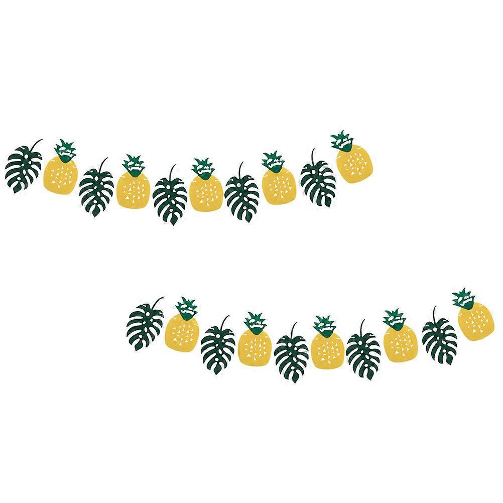 Pineapple Leaf Banner Strings for Tropical Party Decorations 6Sets