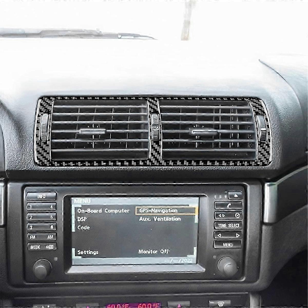 suitable for bmw 5 series e39 1998-2003 soft carbon fiber center console air vent frame cover trim
