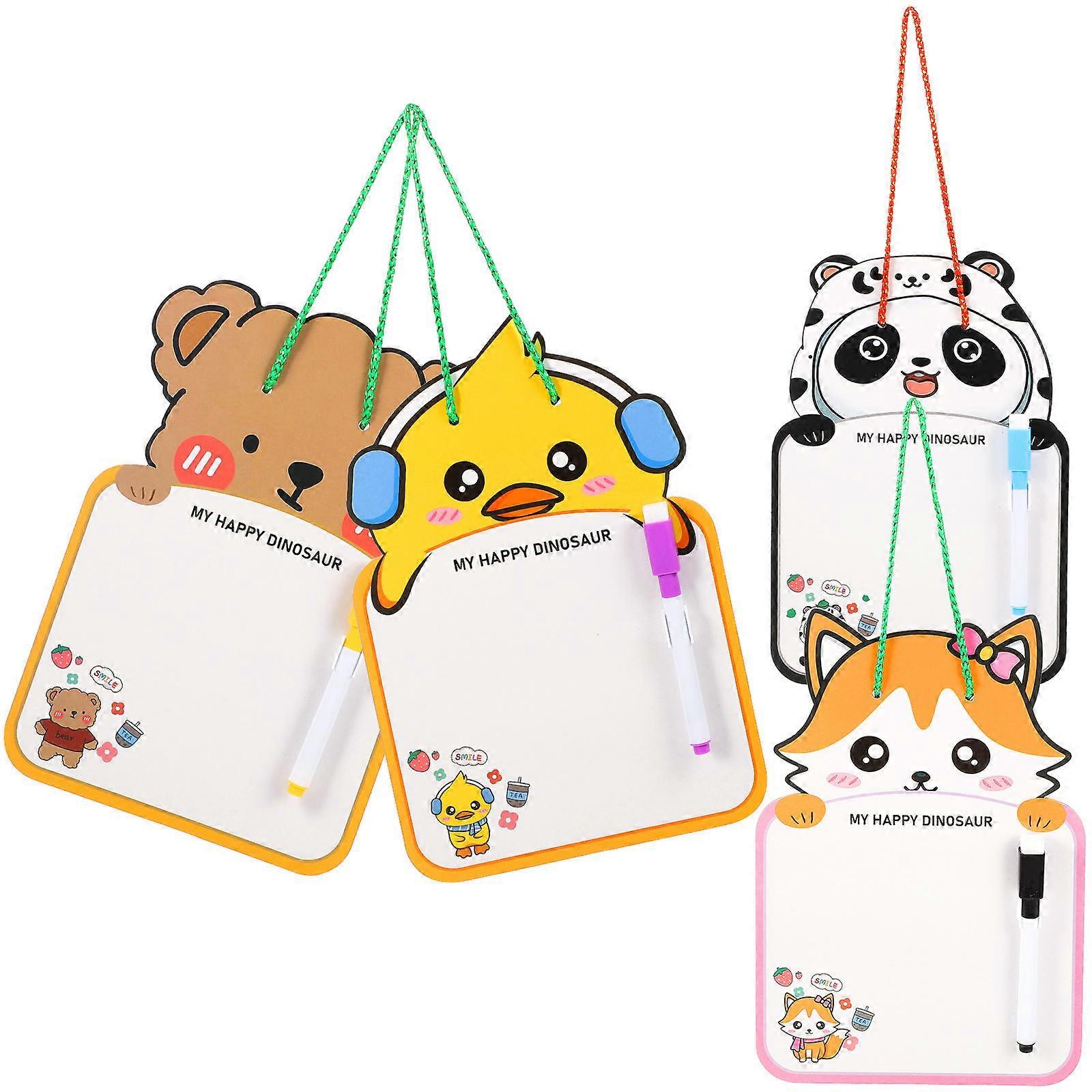 Erasable Message Board Cartoon Writing Board for Kids Drawing 4Pcs
