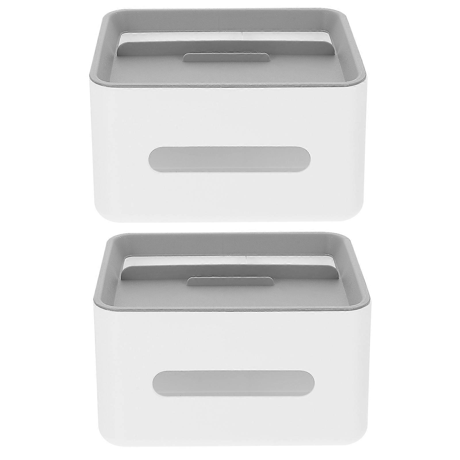 Grey Tissue Dispenser with Remote Controller Holder for Household Use 2Pcs