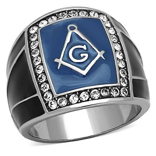 High polished (no plating) Stainless Steel Ring with Top Grade Crystal in Clear for Women Style TK1612