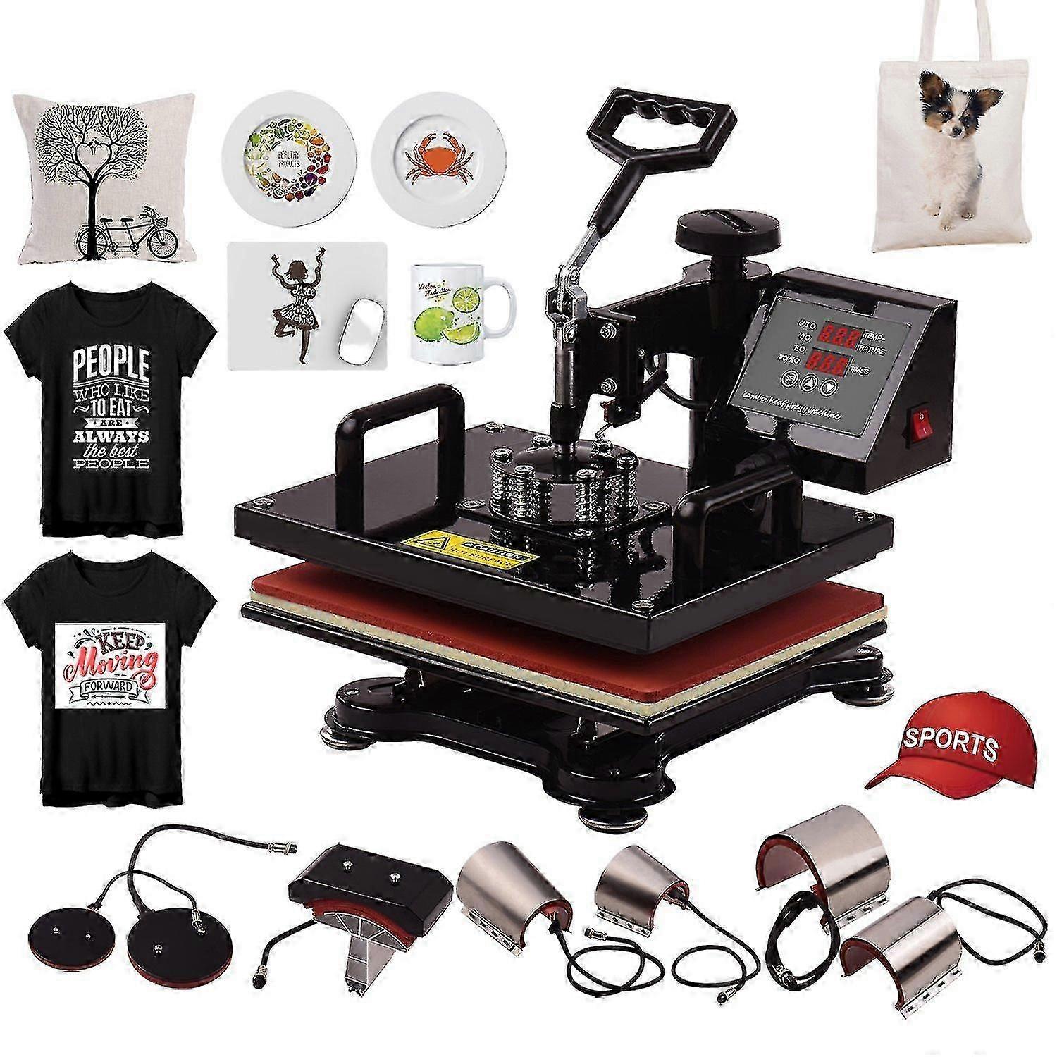 12x15 Duim 8 in 1 Multifunctionele Combo Digitale Hittepers Thermische Overdrachtsmachine met Mokplaat H