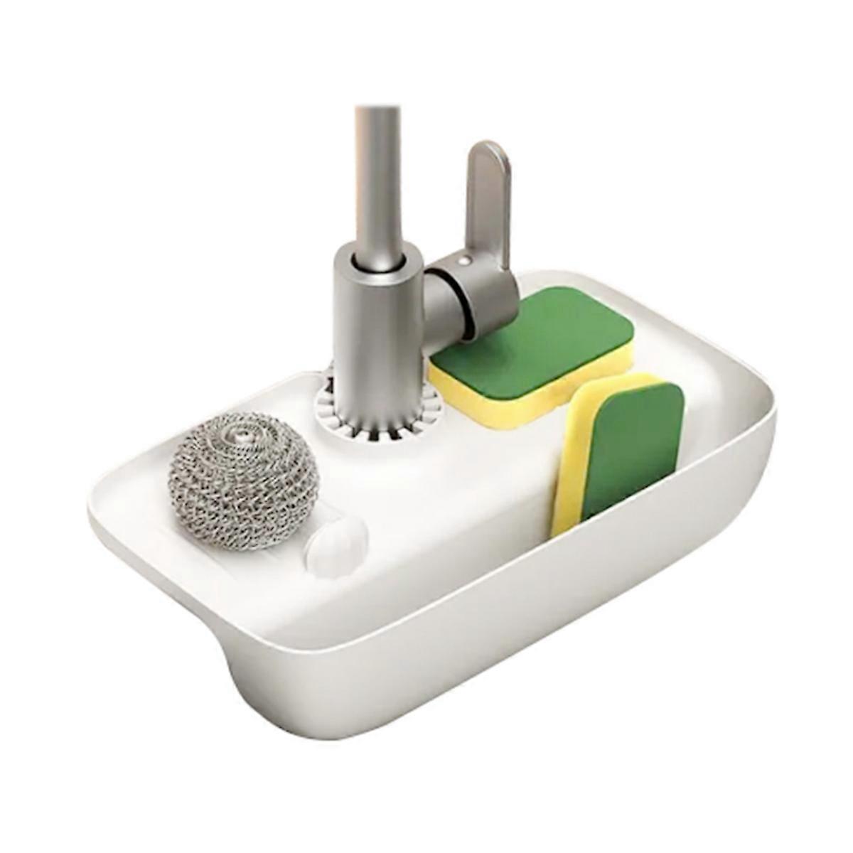 Faucet Drain Rack Pad Sponge Rag Steel Wool Gadget Storage Box,B