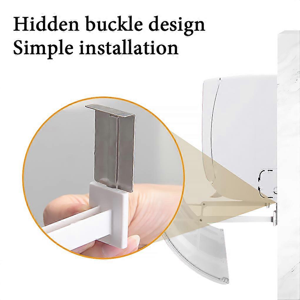 Adjustable Foldable Air Conditioner Baffle Fall Prevention Air Deflector Wind Outlet Cover, White