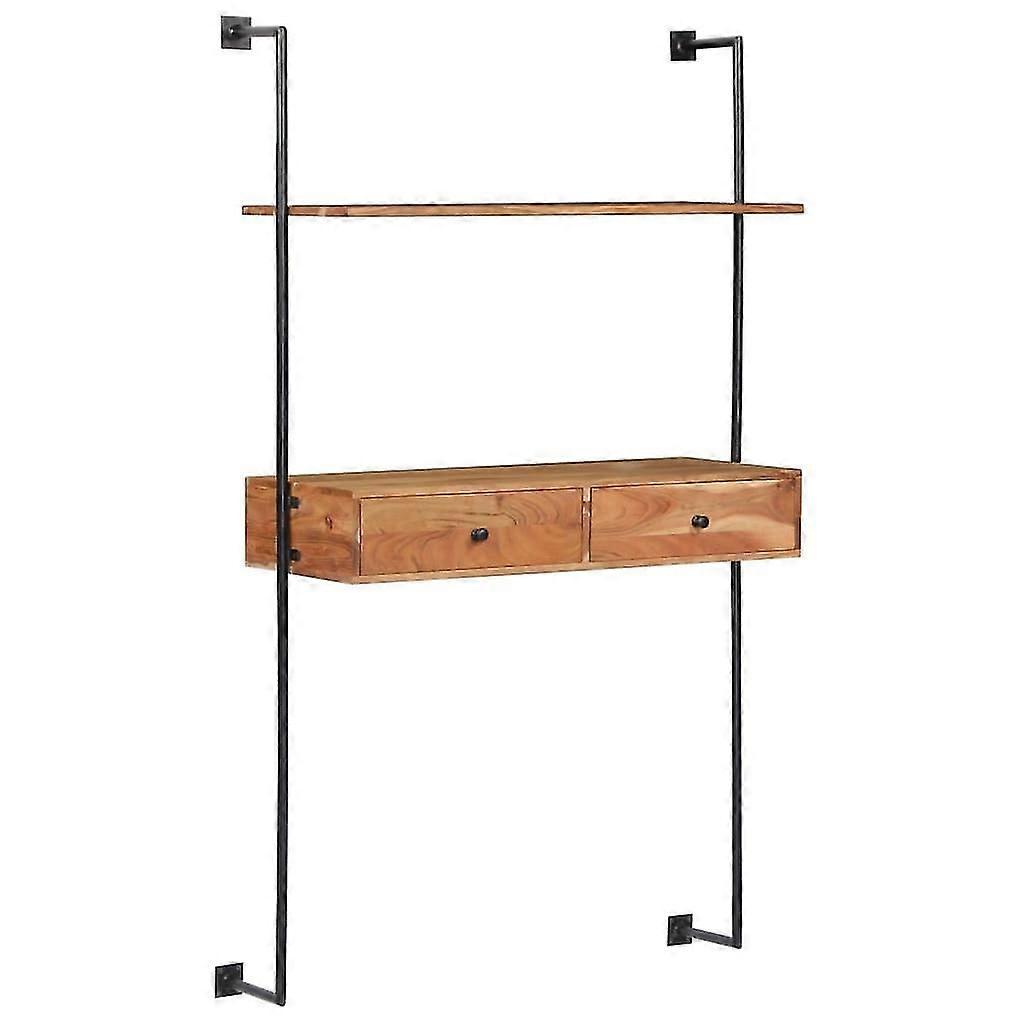 Wall Desk 90x40x170 Cm Solid Acacia Wood