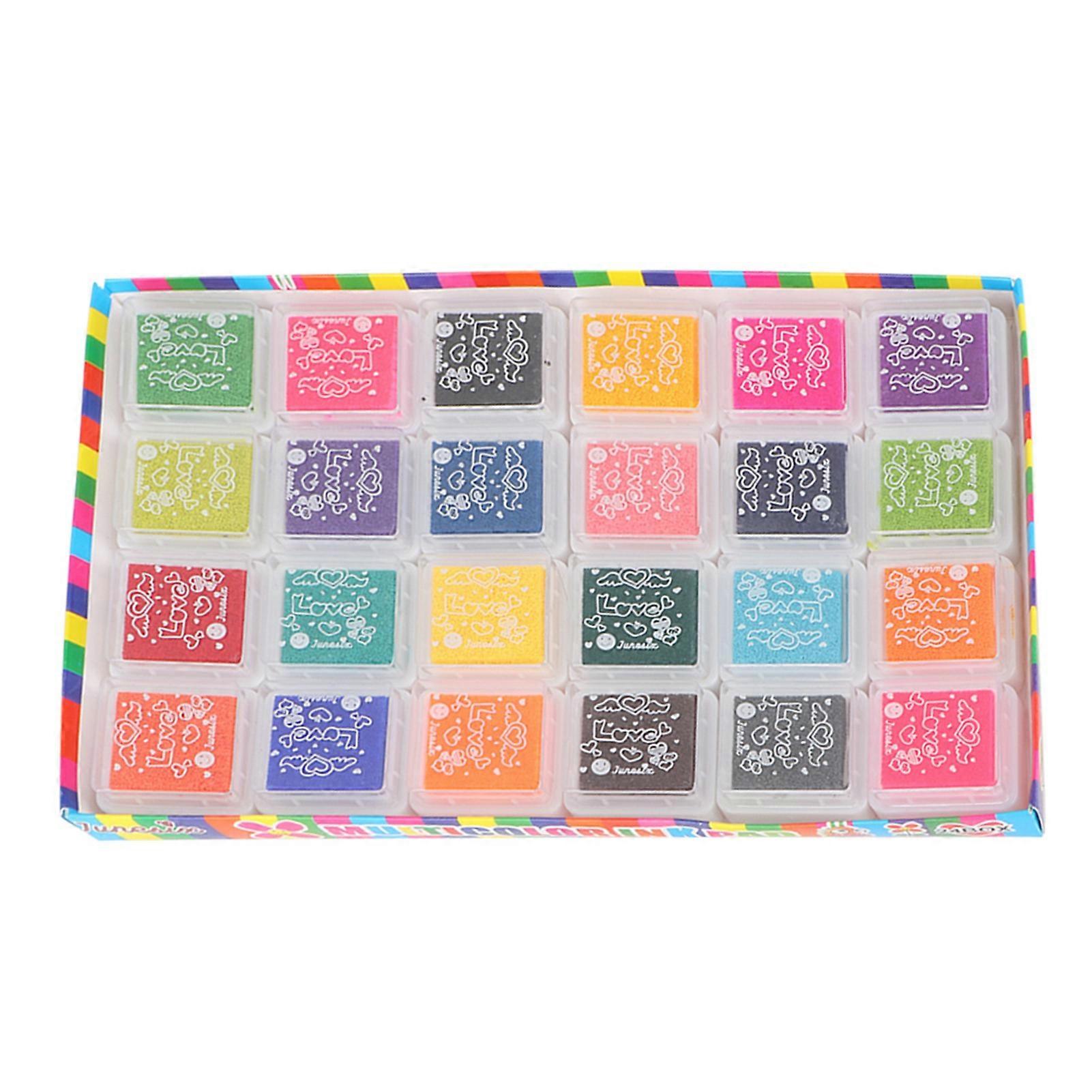 Tampon encreur coloré et mignon, 24 couleurs, pour tampon en caoutchouc, décoration de scrapbooking