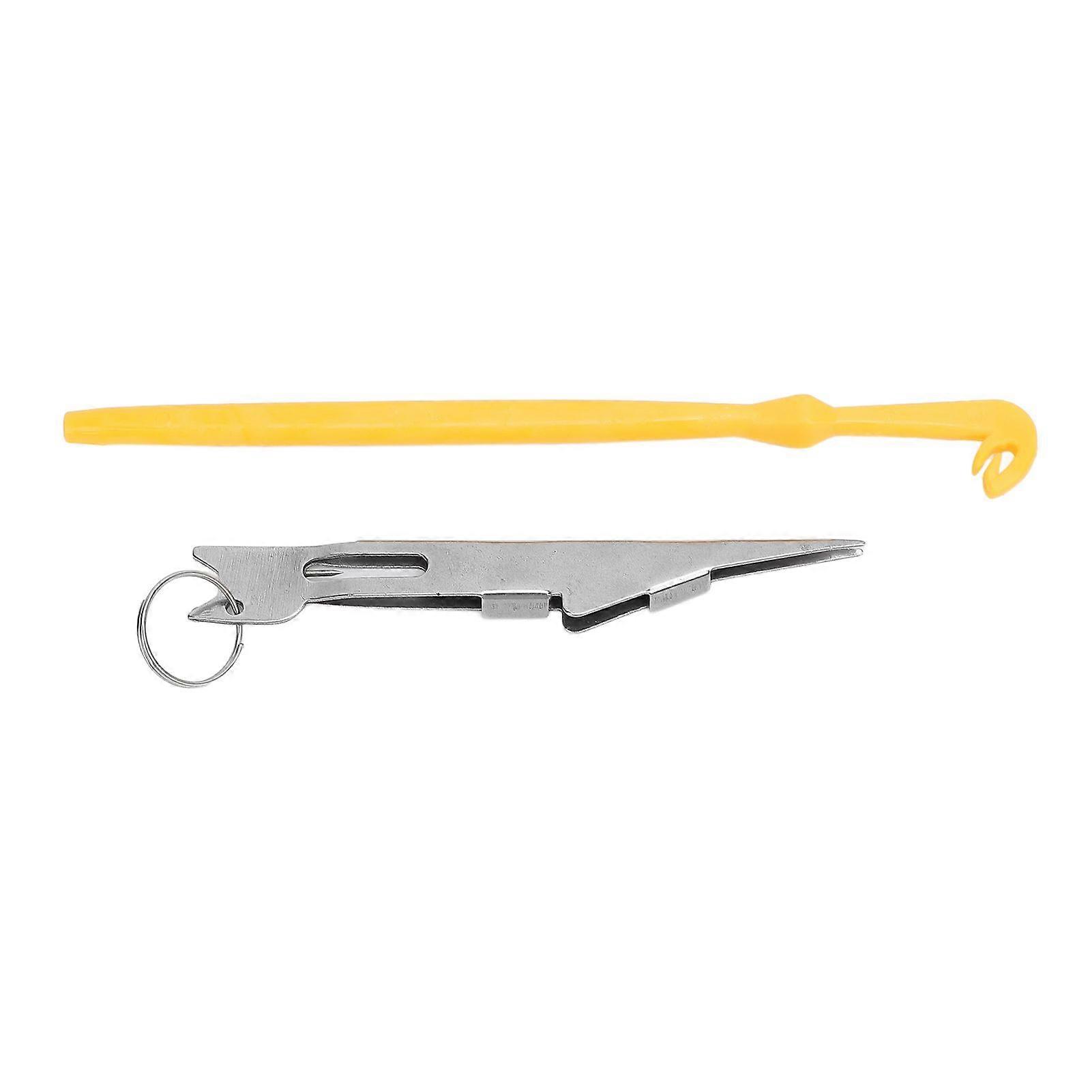 Fishing Knot Tying Tool High Carbon Steel and Plastic Fishing Line Knot Tyer and Hook Extractor