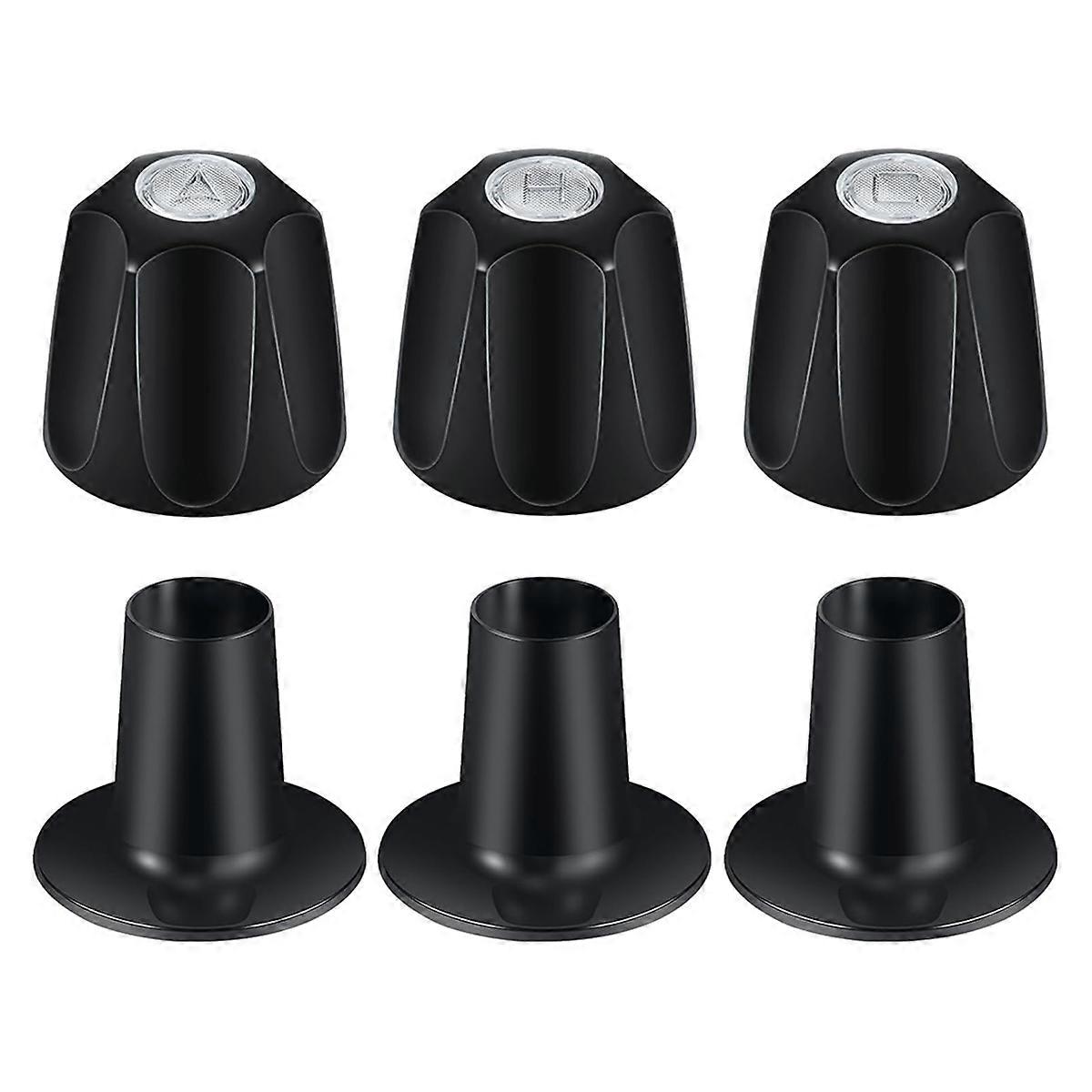 Black Shower Knob 3 Piece Replacement, for Price/ Tub Shower Handle, 3 Faucet Handle Trim Kit