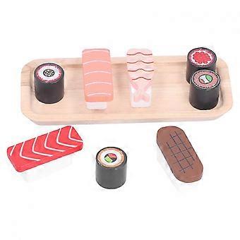 Wooden Sushi Restaurant Pretend Play Set Food Recognize Toy Children Kitchen Pretend Toy