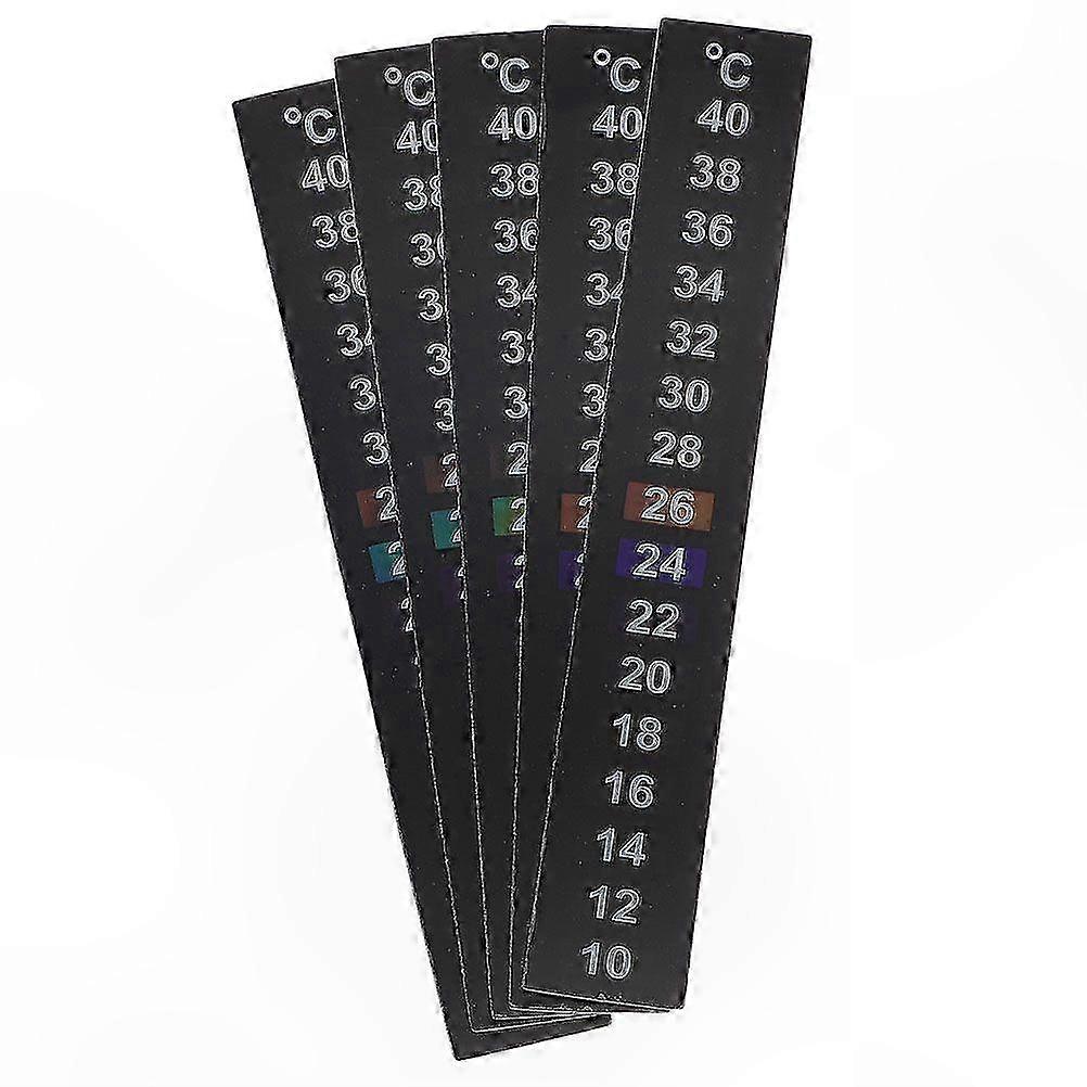 5-Pack Aquarium Thermometer Stickers, 10-40°C Stick-On Temperature Strips for Fish Tanks