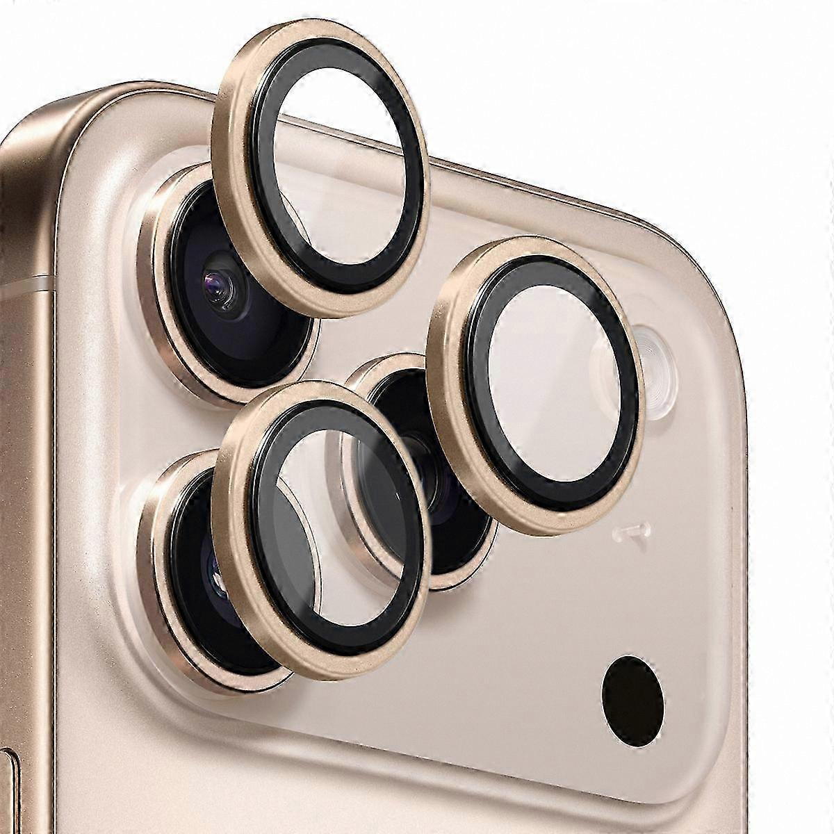 Camera Lens Protector for 17 Pro Max, Tempered Glass with Metal Ring Guard