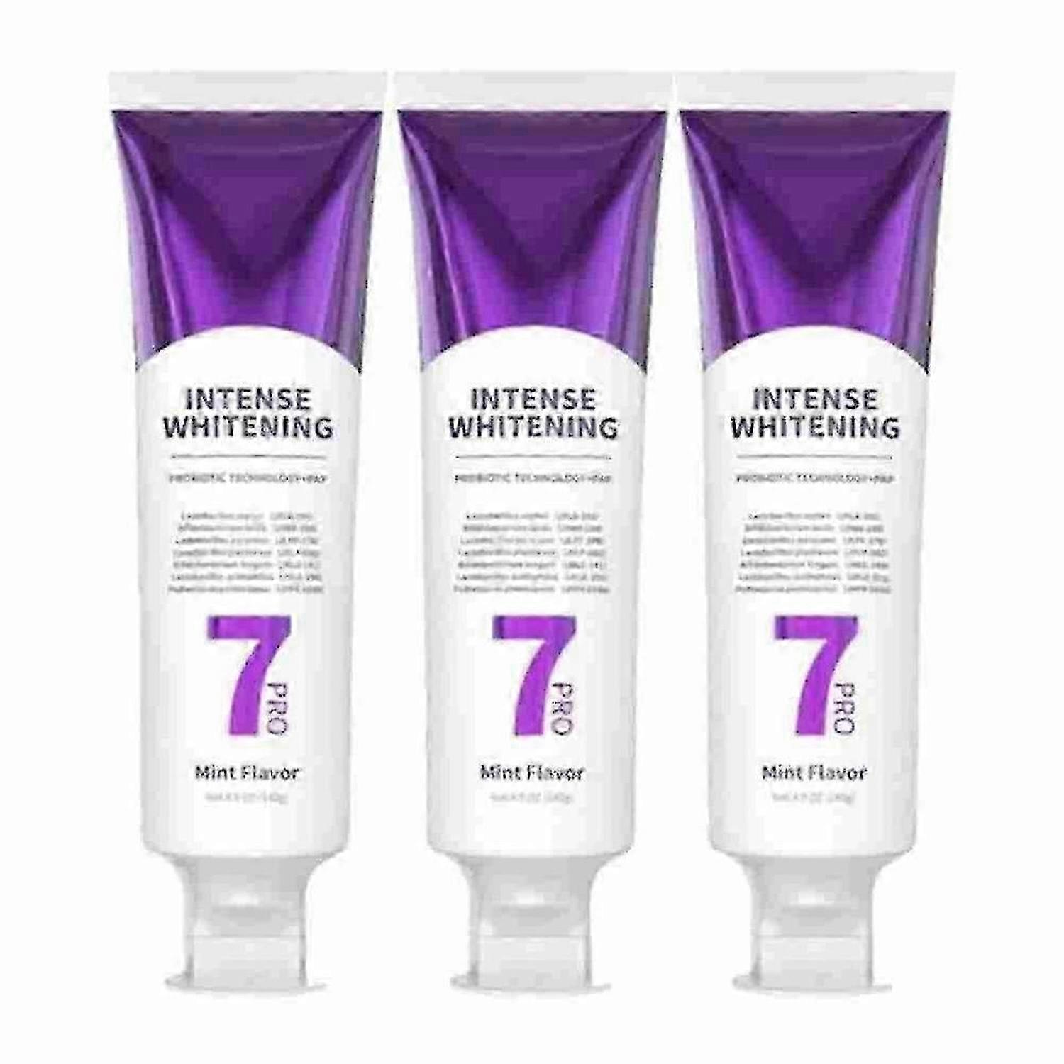 3x 7-Pro Intensive Toothpaste, 7PRO Intense Whitening Toothpaste with 7 Probiotics