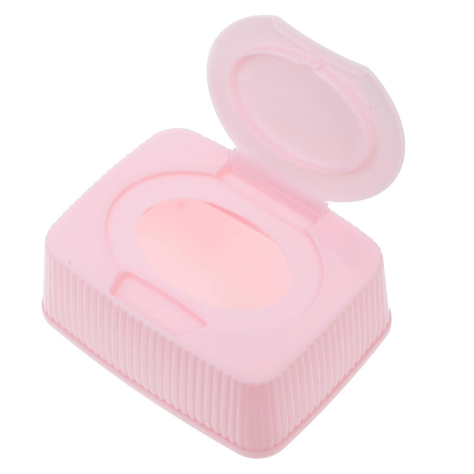 Pink Baby Wipes Container for Cotton Pads Storage 4Pcs PP Material