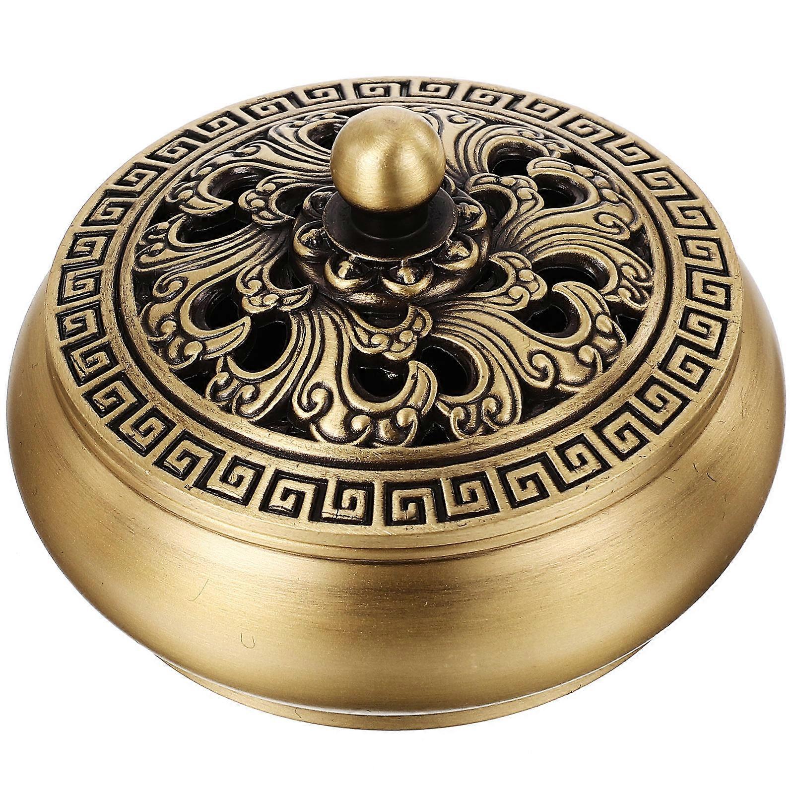 Copper Incense Burner Golden Incense Holder for Home Use 2Pcs Set