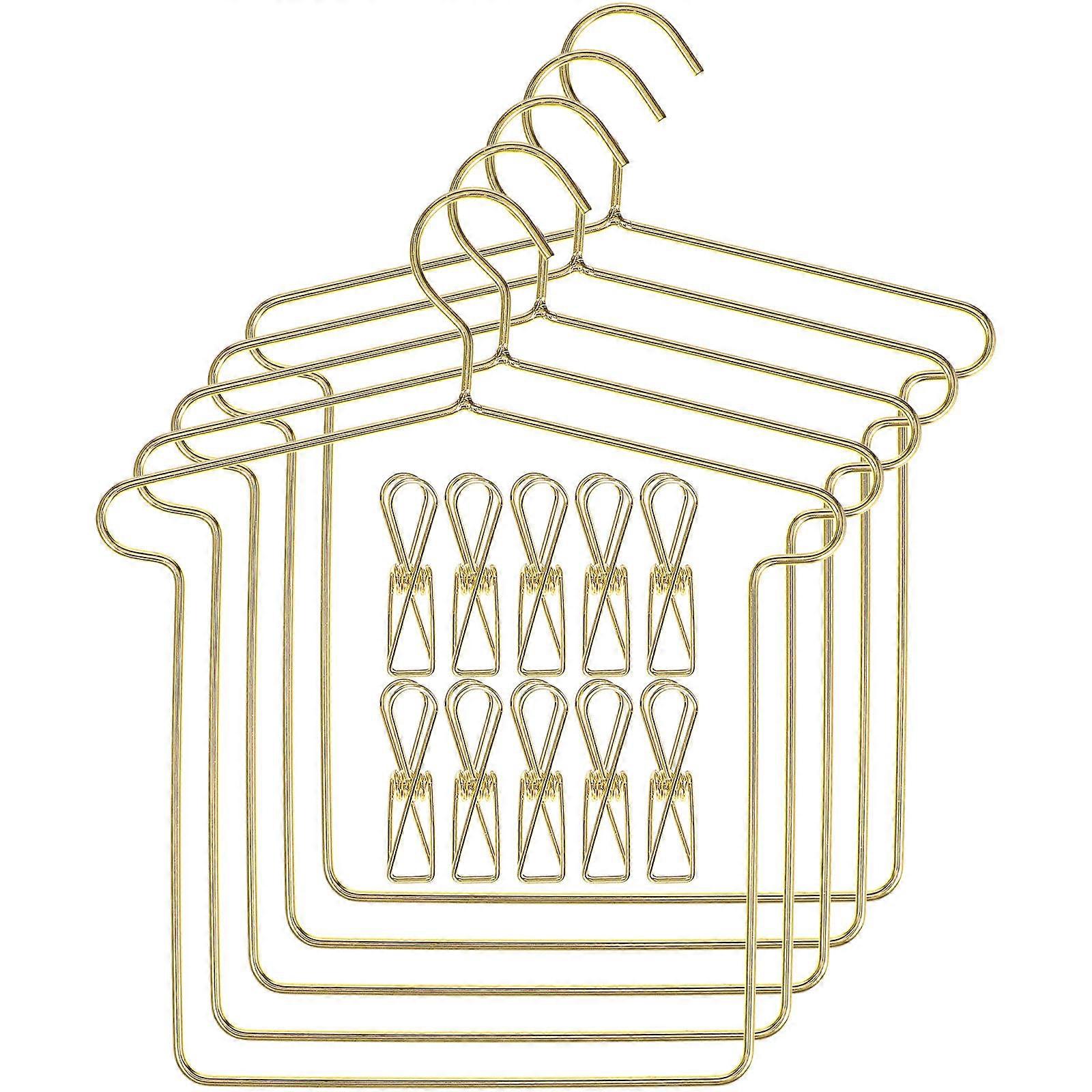 Golden Doll Clothes Hangers for Hanging with Clip 20Sets Included
