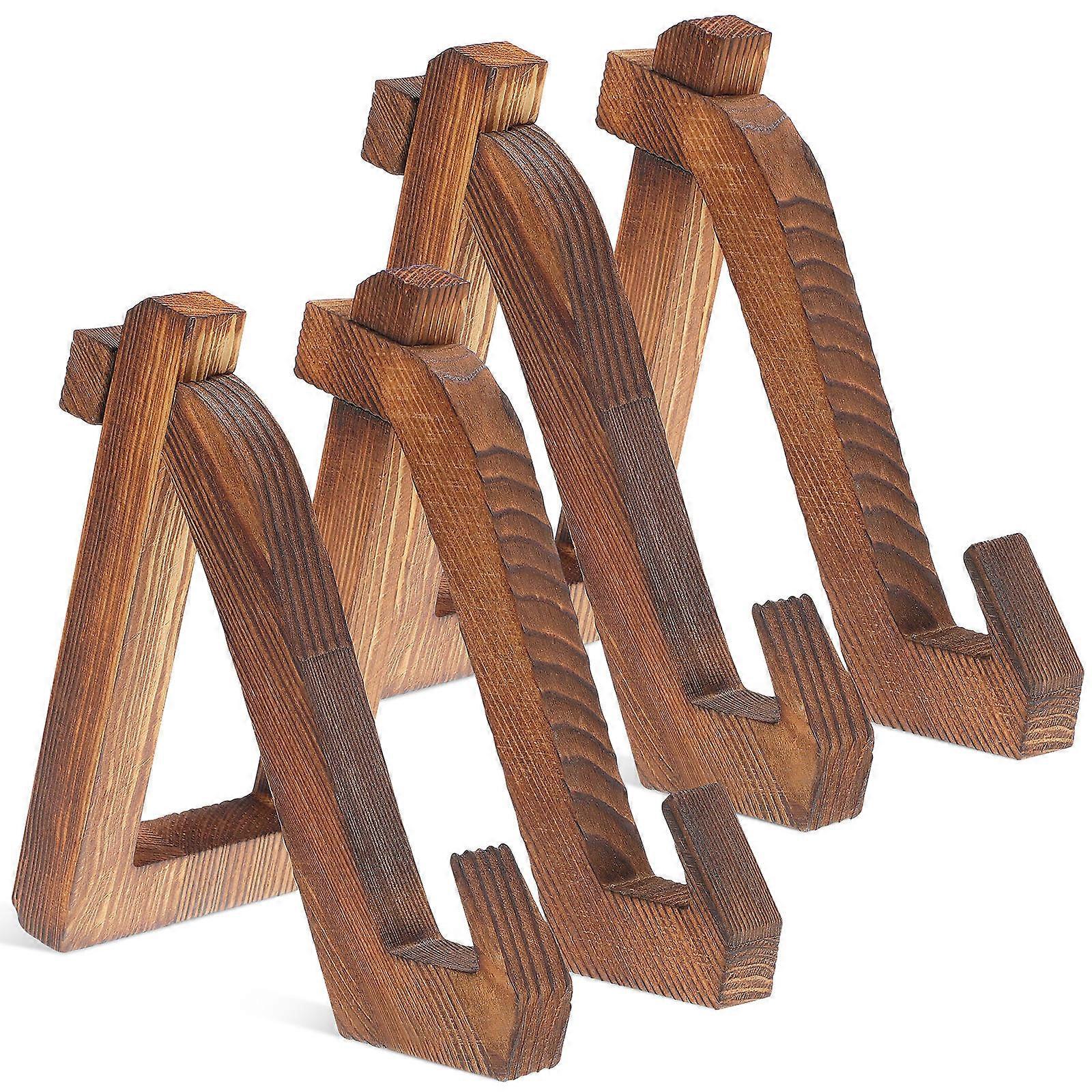 Ornament Display Stand for Display 10Pcs Vintage Wooden Plate Holders