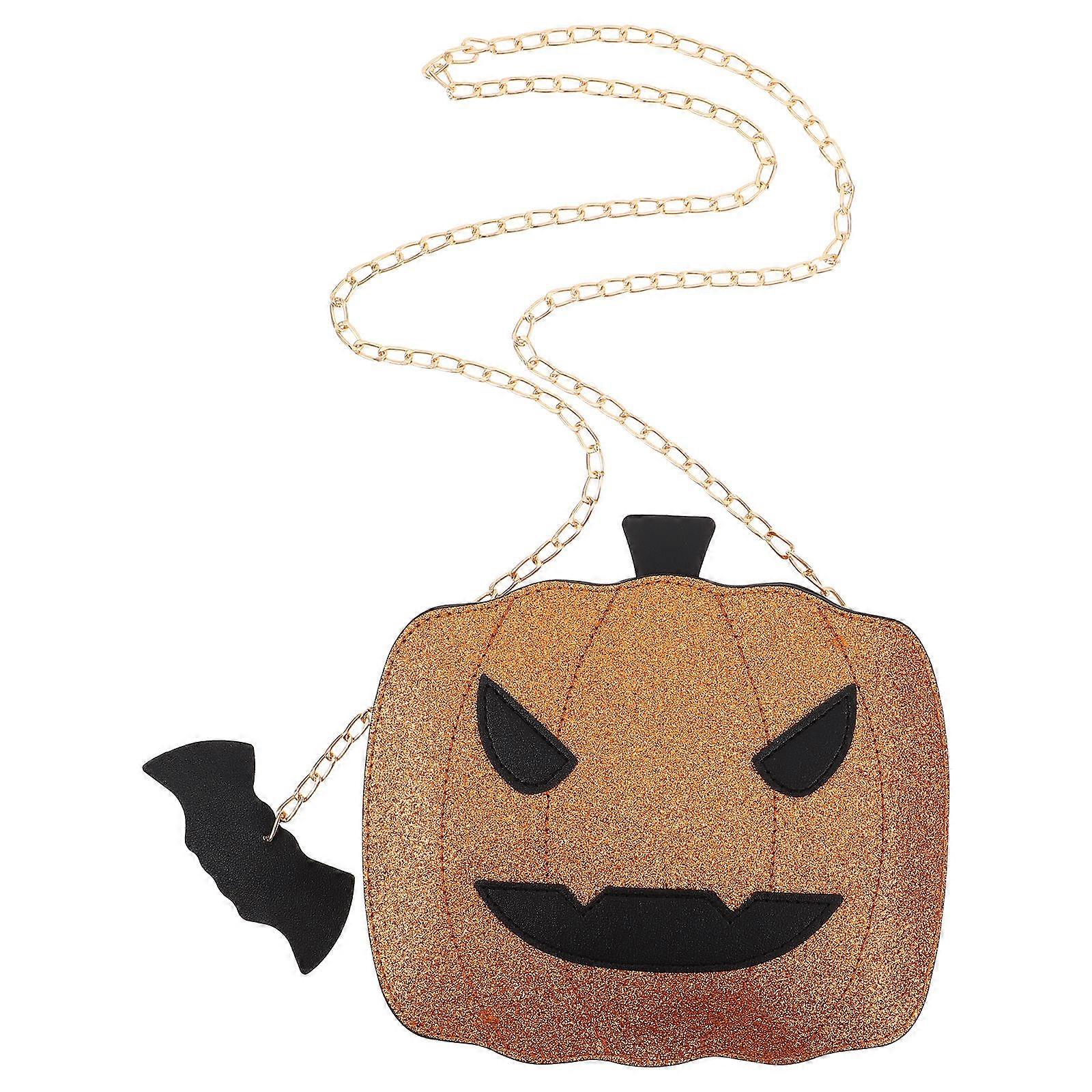 Pumpkin Purse Sequin Shoulder Bag with Chain Strap 3Pcs for Women