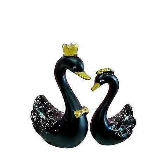 1 Pair Chic Swan Decorative Cake Figurines Ornaments Smiling DIY Cake Baking Swan Statue Toppers 2025