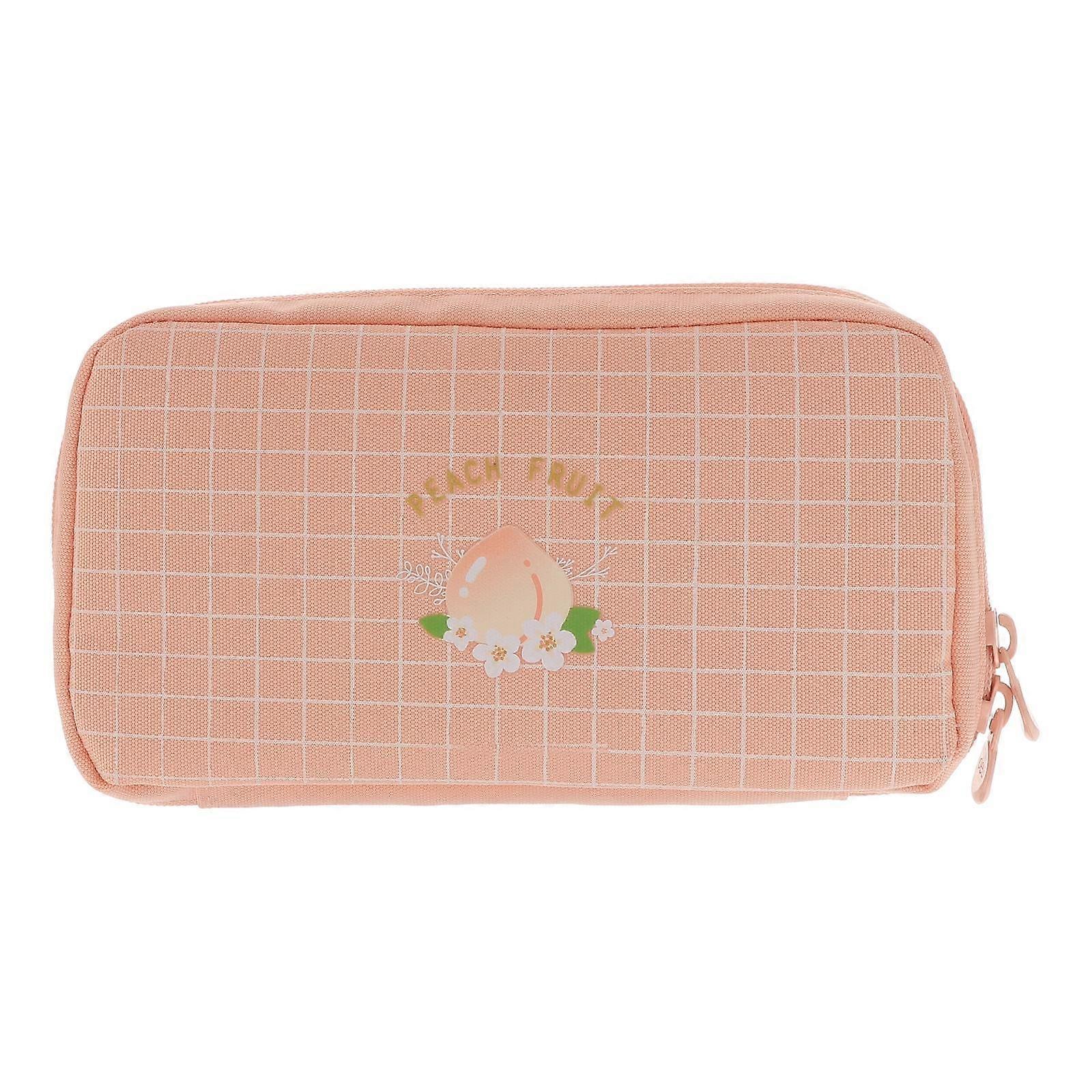 2Pcs Pink Pen Bag for Large Capacity Multifunction Pencil Case Nylon