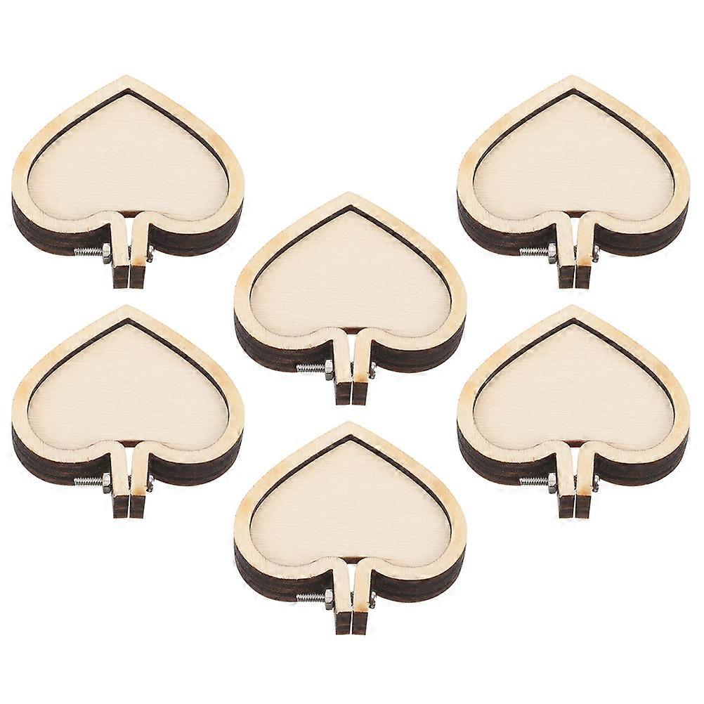 Mini borduurring klein display frame diy hanger rugzak bedel vrouwen 4.00x4.00x0.70cm chocolade 6 stuks