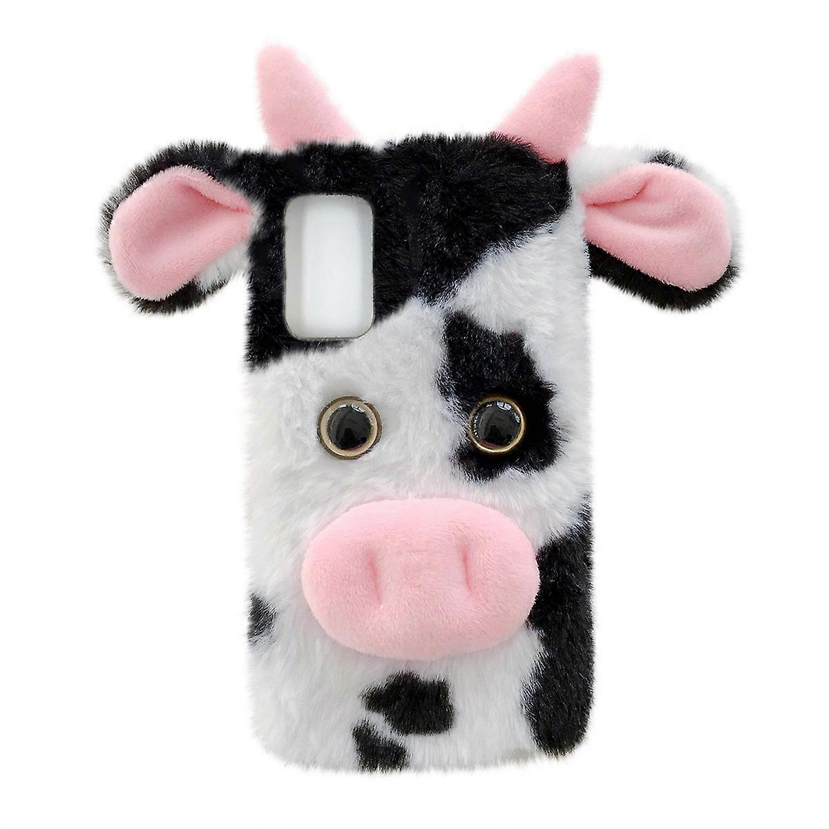 Plush Phone Case Fluffy Cow Protection for 2Pcs Compatible with S21 Ultra 5G