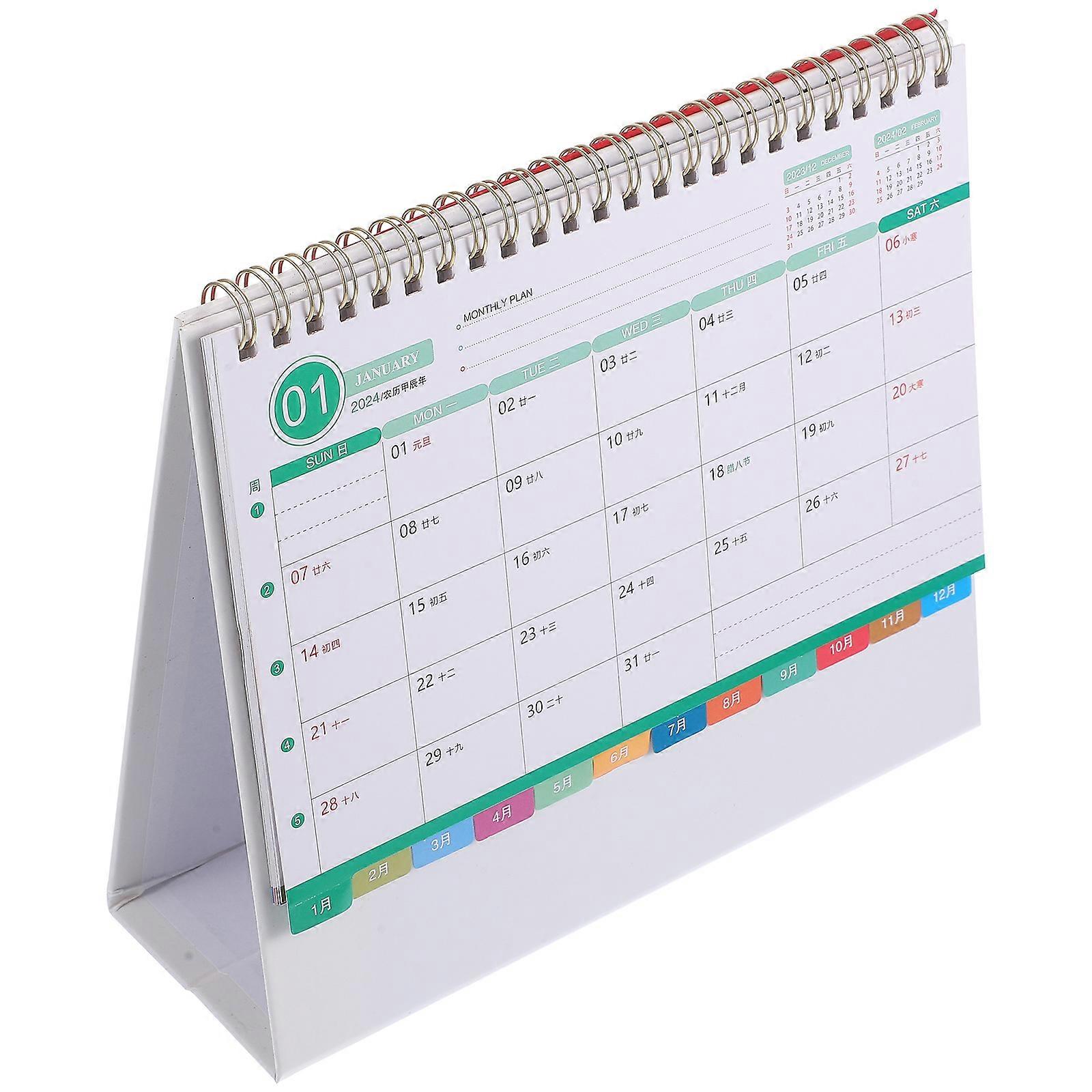 Freestanding Desk Calendar 2024 5Pcs for Monthly Organization