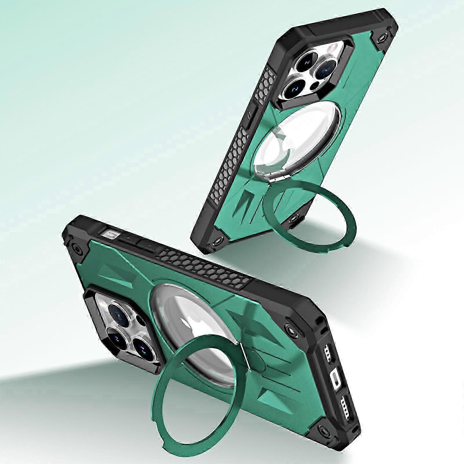 360Rotatable Magnetic Ring for iPhone 15 Pro Max/15 Ultra Case with Invisible Stand,[Compatible with MagSafe] Heavy Duty Protective Case 15 Pro Max