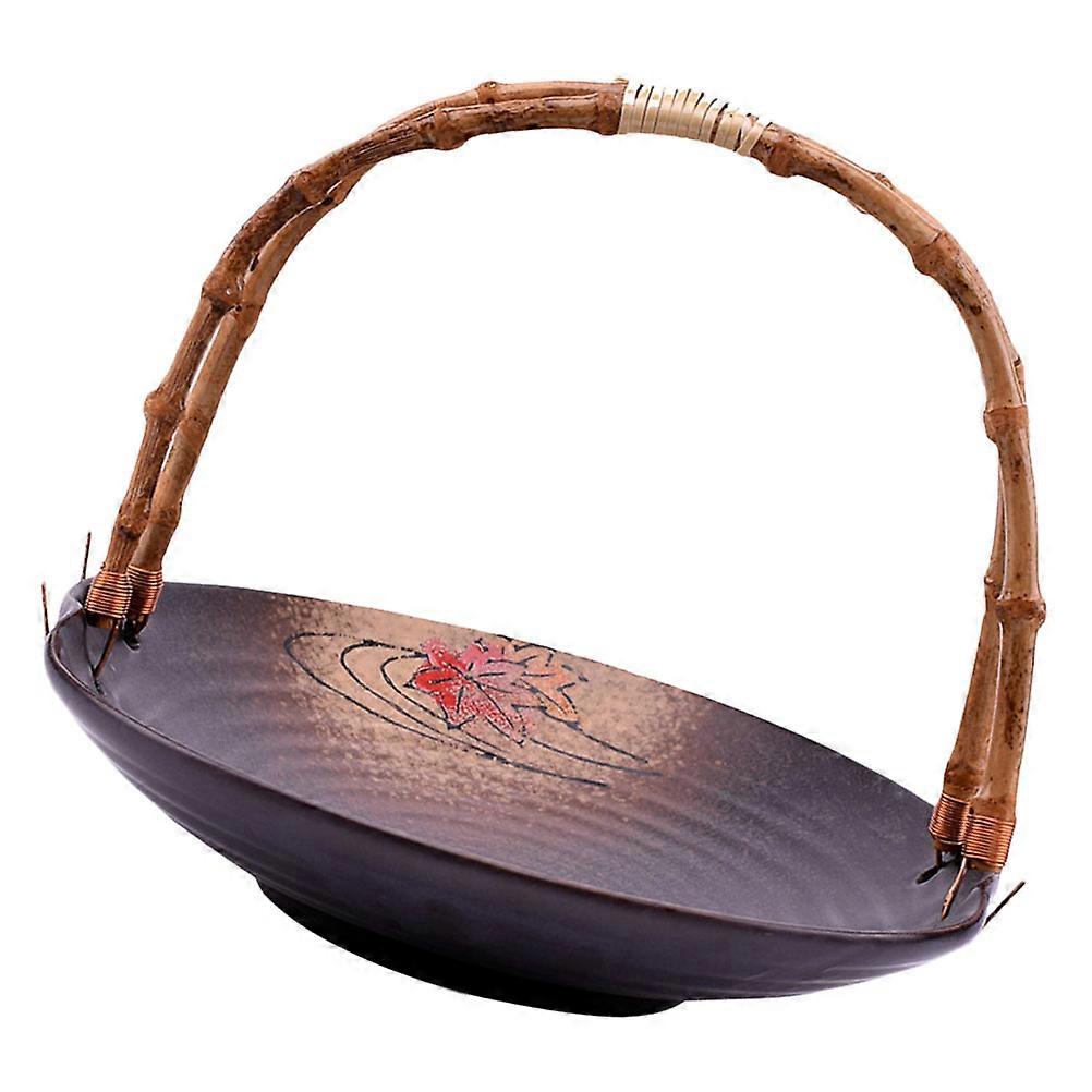 Practical Fruit Basket Ceramic Plate for Serving 2Pcs Japanese Style Snacks