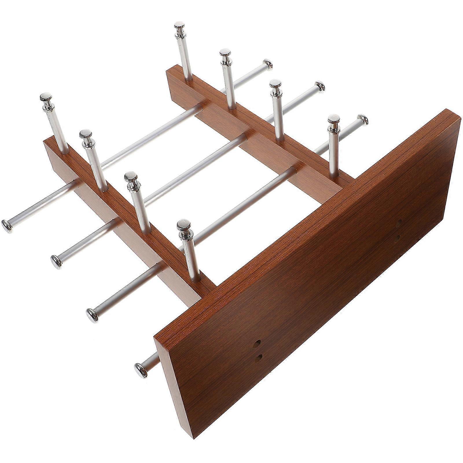 Sunglasses Rack Light Brown Density Board Glasses Organizer with Stable Base for Decor