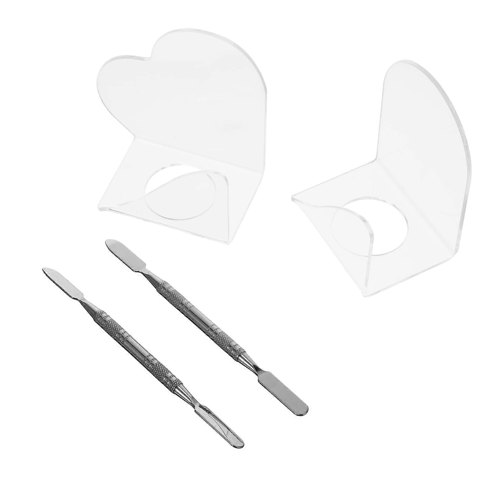 DIY Nail Art Decor 4 Sets Liquid Foundation Mixing Tray High-grade Acrylic Assorted Color Easy to Use Durable