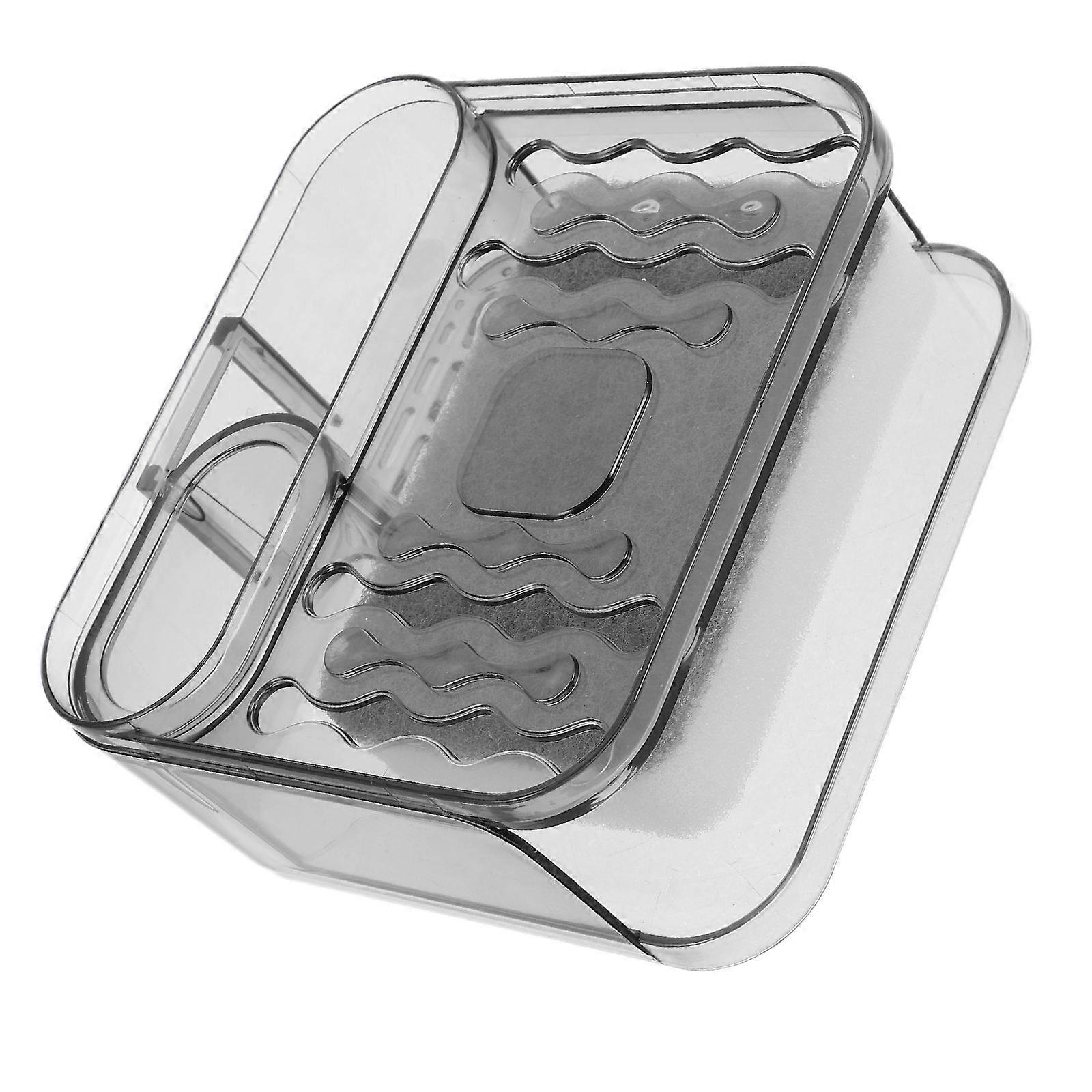 Multi Compartment Soap Holder With Absorbent Sponge For Bathroom Users Space Saving Grey 1Pack Design