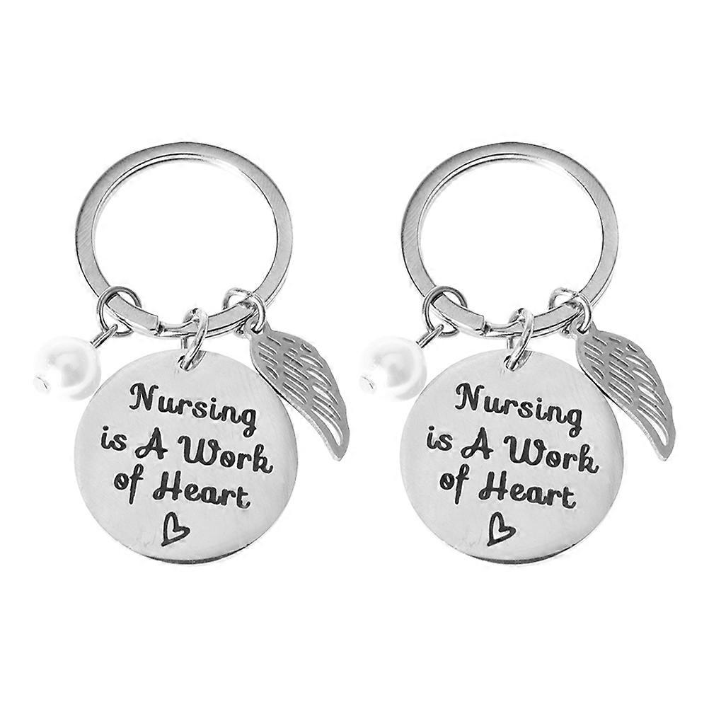 Key Chain Engraved Letter Keychain for Memorial Gift 6Pcs Silver Set