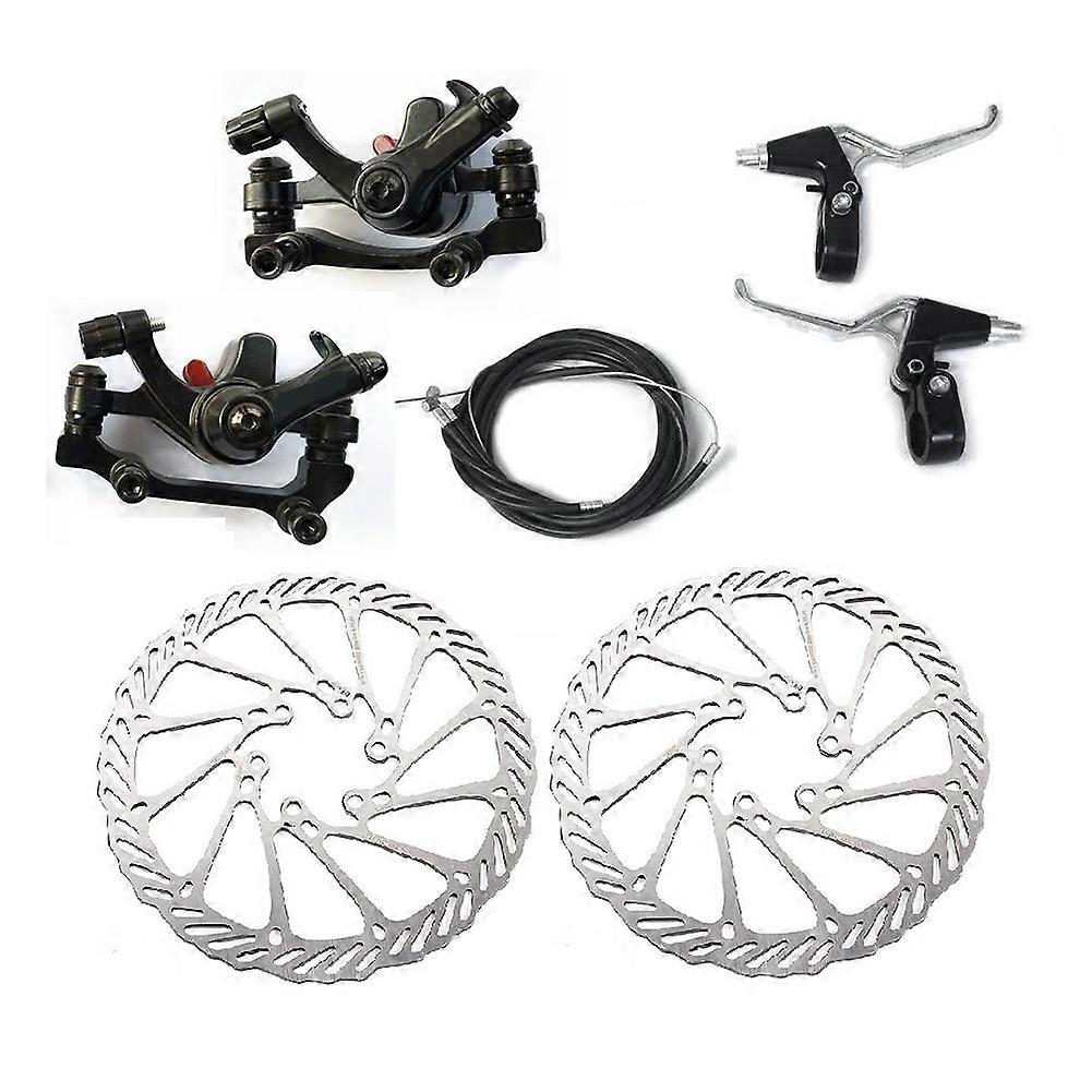 Mechanical Disc Brake Set, Bicycle Brake Levers,Front & Rear Calipers