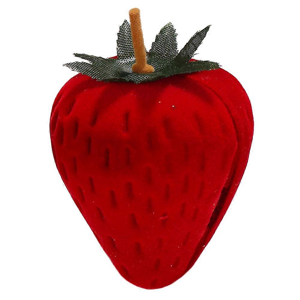 Red Jewelry Gift Box Ring Case for Storage Use 2Pcs Protective Cushion