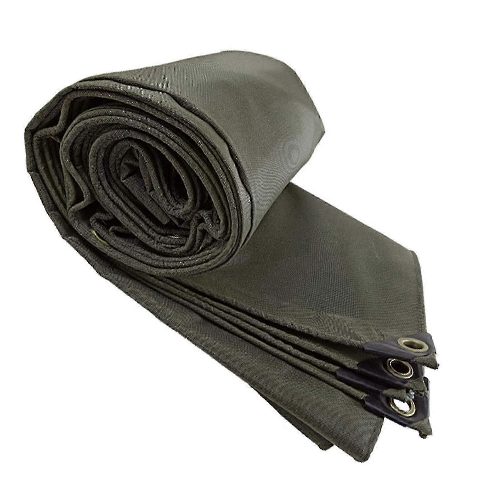 25-26 2X3m/6.5x10ft Thicken Canvas Double-Sided Tent Splice Awning Sun Shade Tarp - Green,550 g/m²