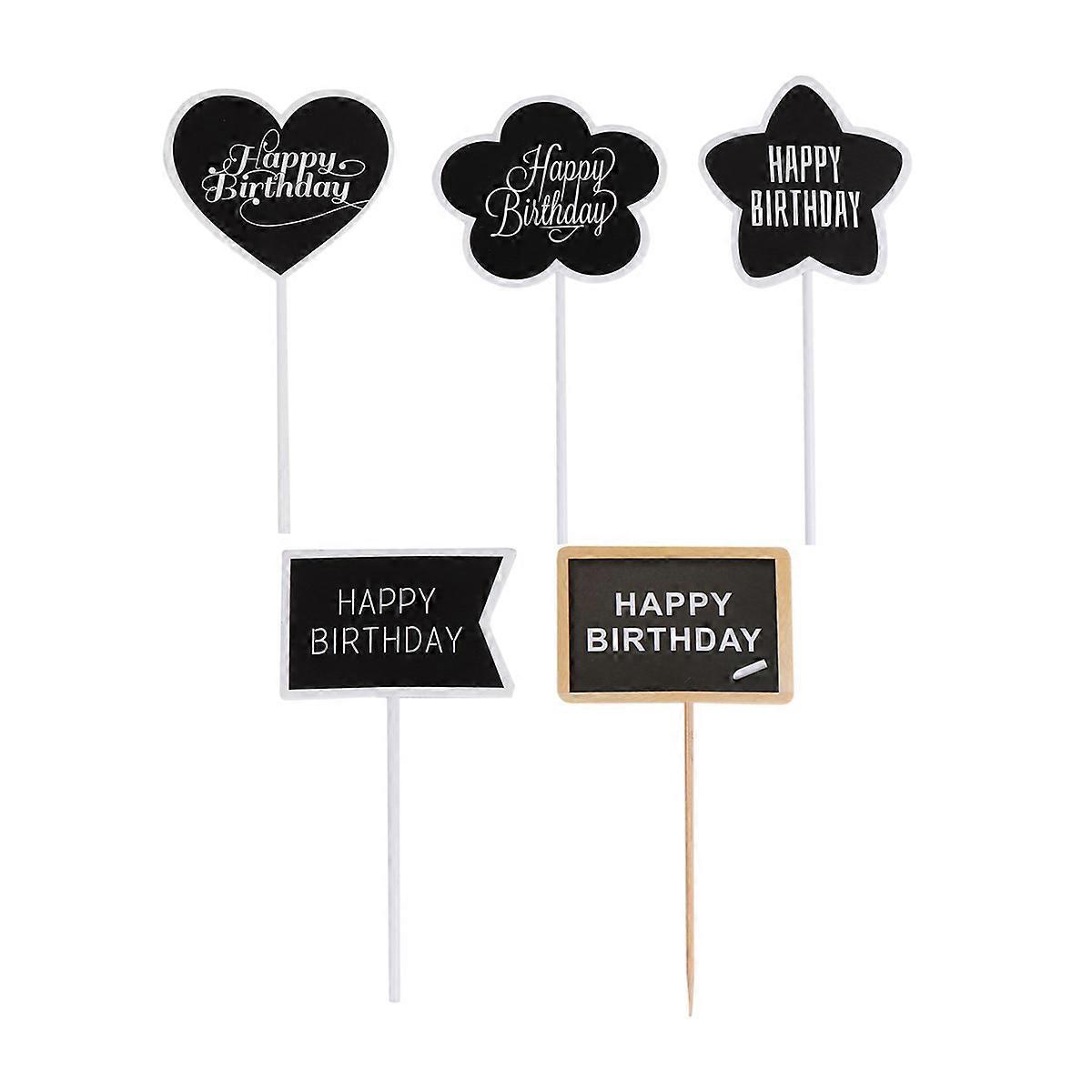 Creative Birthday Cake Insert Set Imitation Blackboard for Decoration 50Pcs