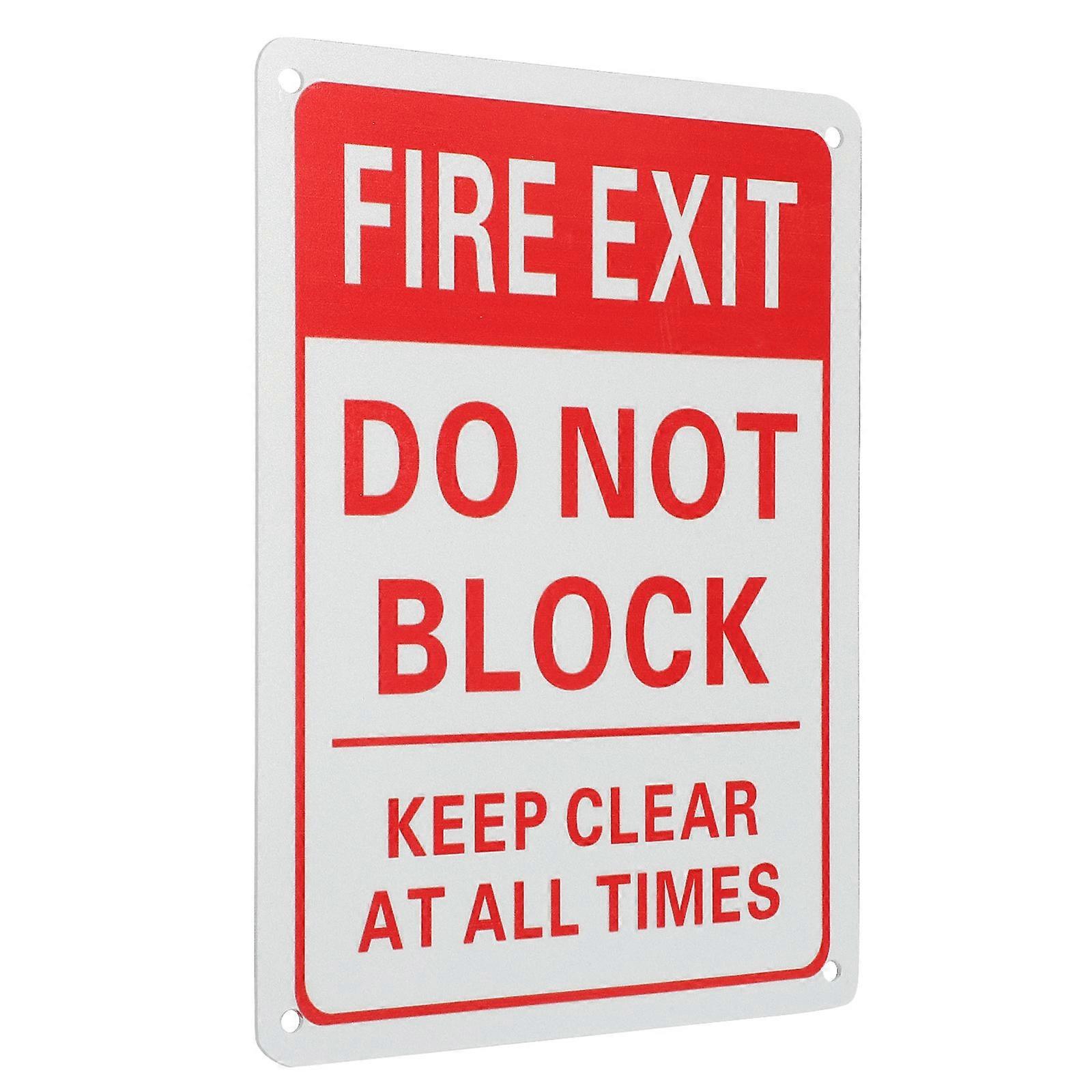Aluminum Fire Exit Sign Emergency Safety Do Not Block Sign 5Pcs