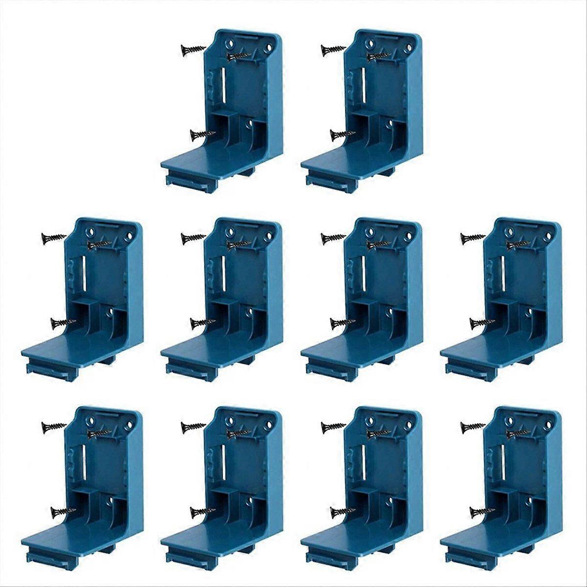 10PCS 2-in-1 Lithium Battery and Tool Holder for 18V Li-Ion Battery Tools Storage Rack Wall Mount D