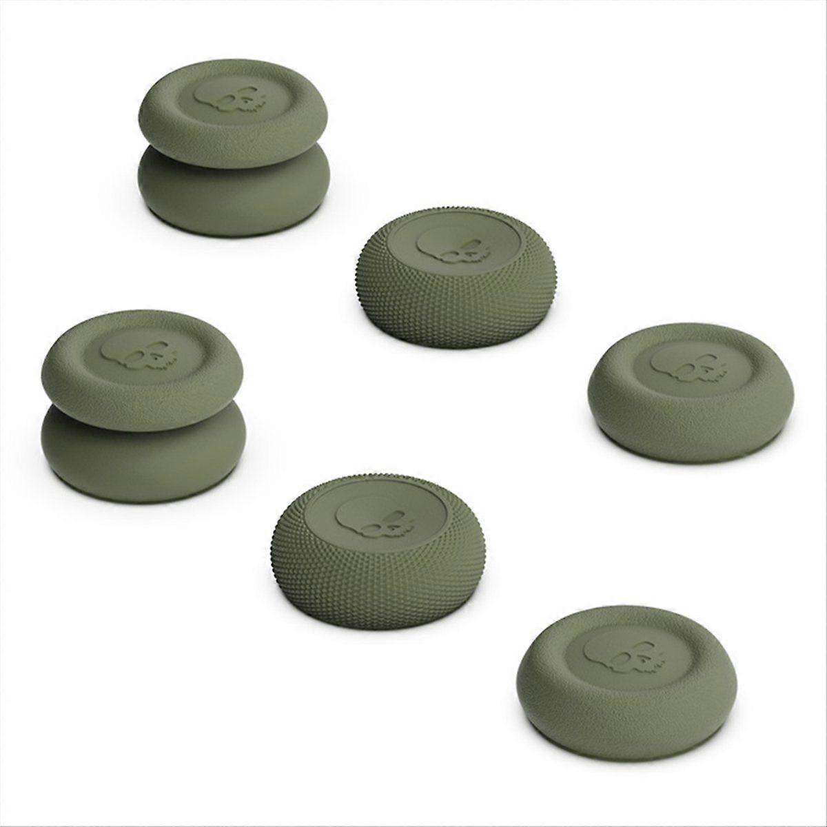 6pcs Thumb Stick Grip Caps Rocker Button Cap For Xbox One Army Green