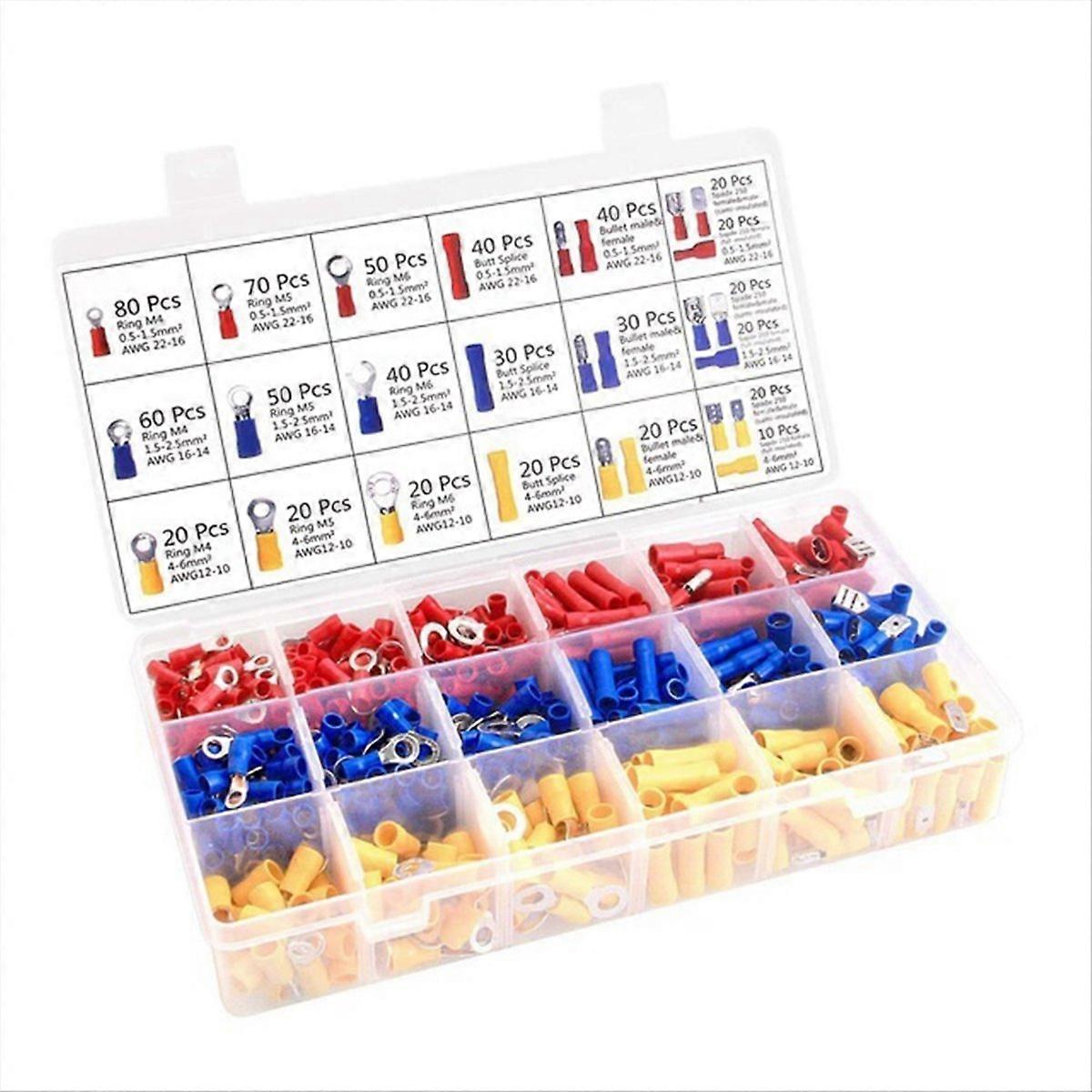700 Pieces Cable Lugs Set, Blade Receptacles, Round Connectors