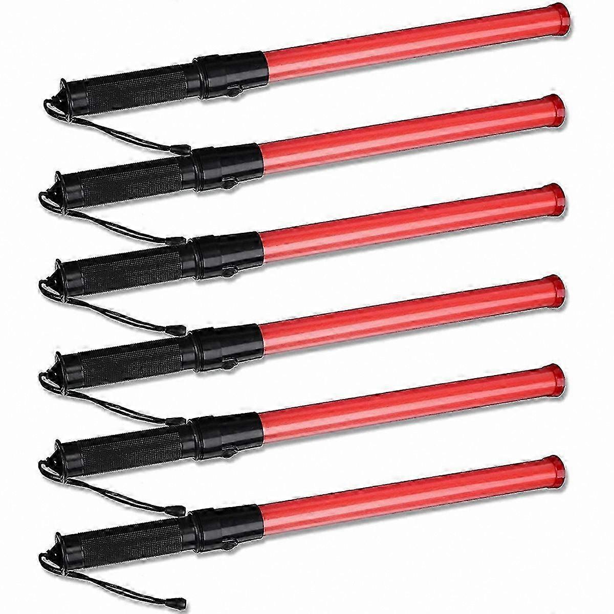 6PCS 41cm LED Traffic Wands with Dual Flashing Modes Signal Baton for Visibility and Safety Use