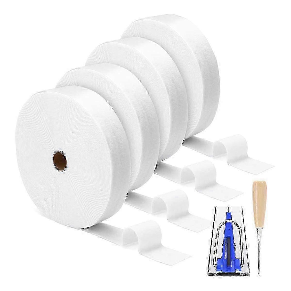 25-26 4 Rolls JellyRoll Batting Strips for Rugs, Accessories Sasher Tool Awl Tube Ruler Quilting for Upholstery Projects B Edition