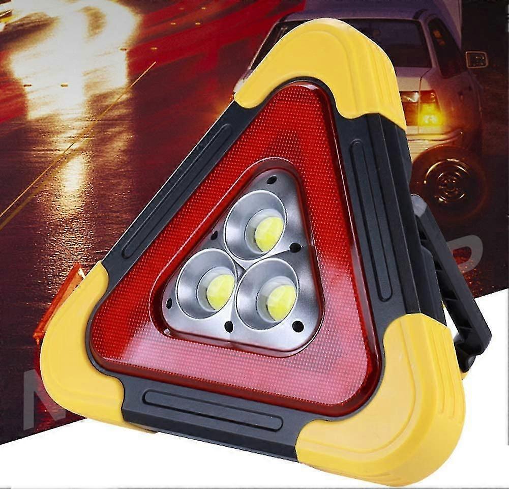 Led Triangle Emergency Warning Light-sun Powered Roadside Warning Light Usb Rechargeable Work Lamp Wat