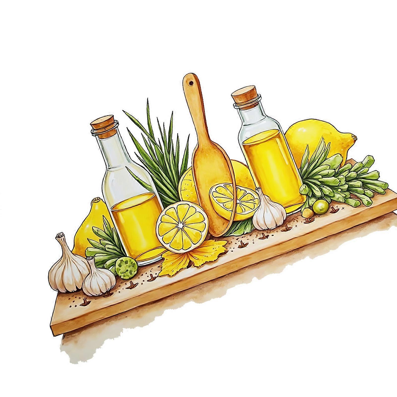 Funny Lemon and Honeys Pattern Reusable Sticker Multipurpose Kitchenware Shelf Pattern Wall Decal DIY Projects Gift Multicolor